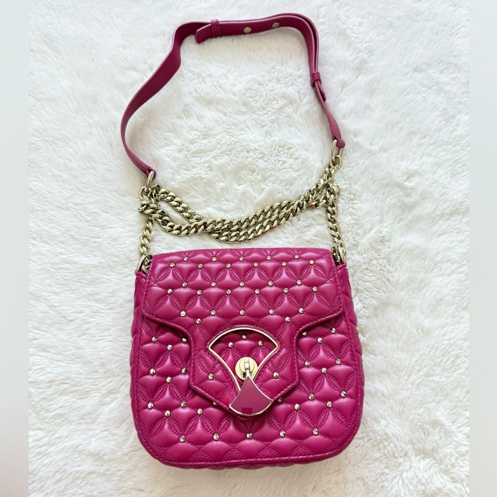 NWT!!! BVLGARI Divas Dream Bag Quilted Leather Medium Authentic Retail 1800$